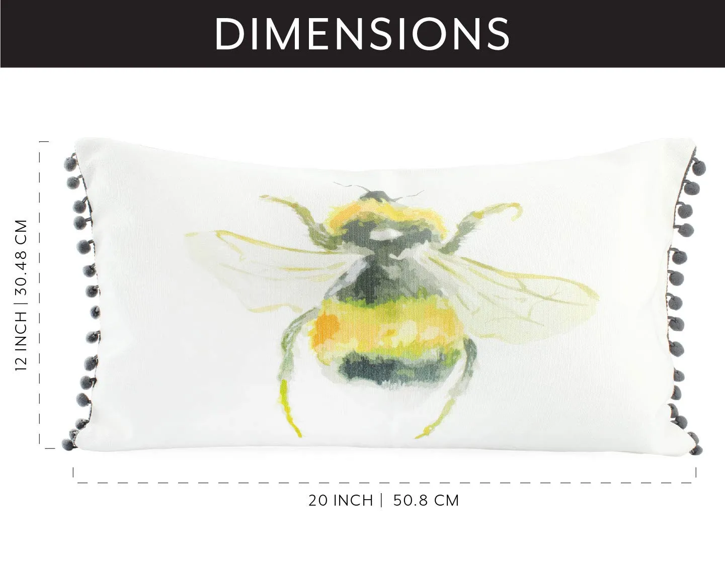 12x20 Throw Pillow Covers, Honey Bee Themed (Case of 50 Sets)