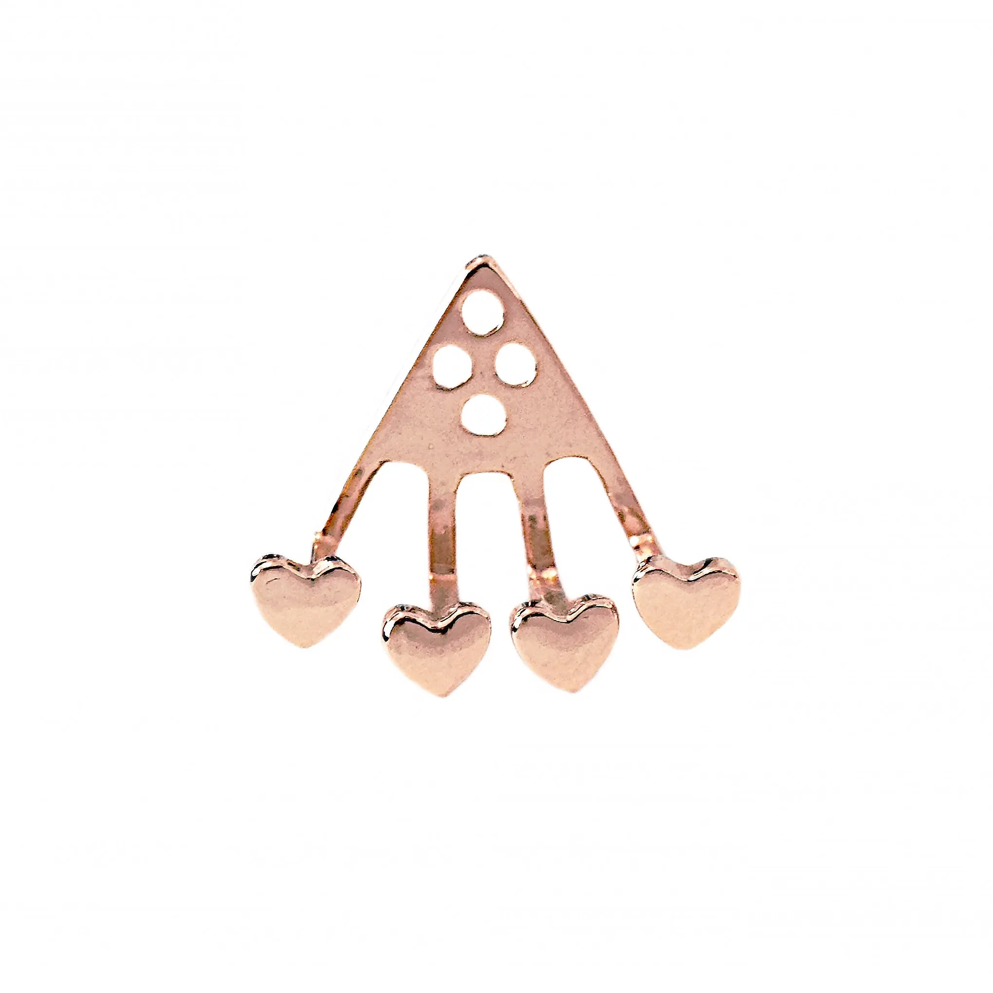 14K Gold 4 Heart Earring Jacket