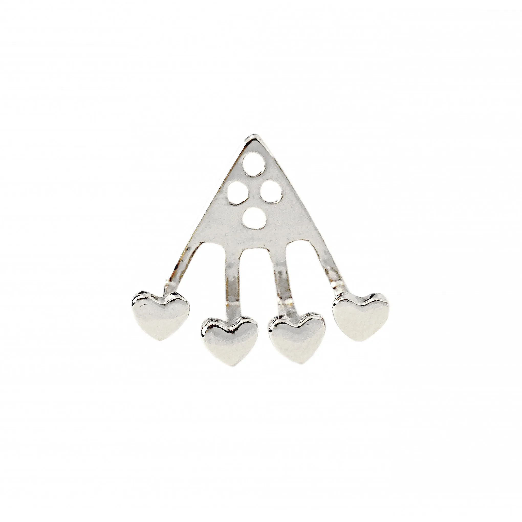 14K Gold 4 Heart Earring Jacket