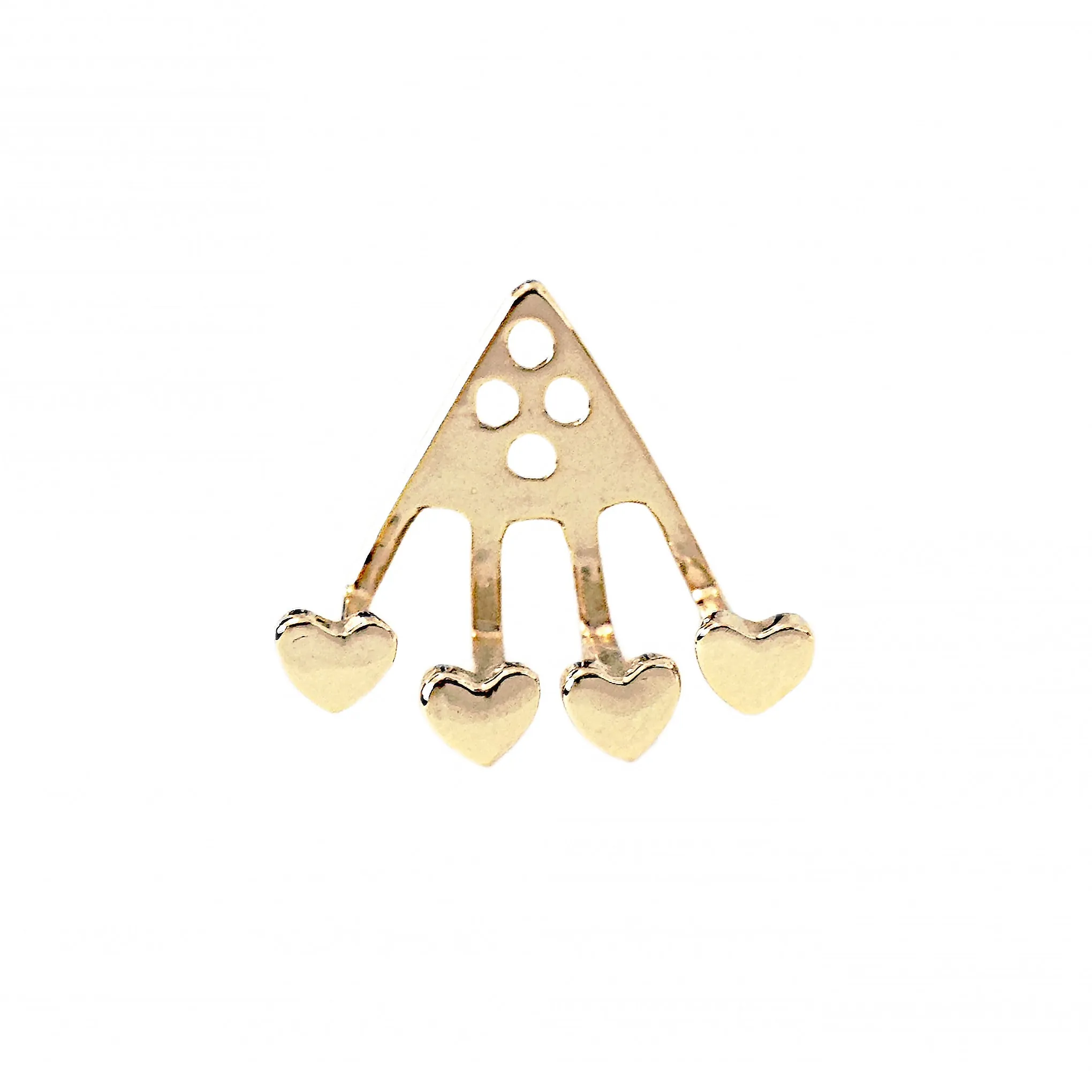 14K Gold 4 Heart Earring Jacket