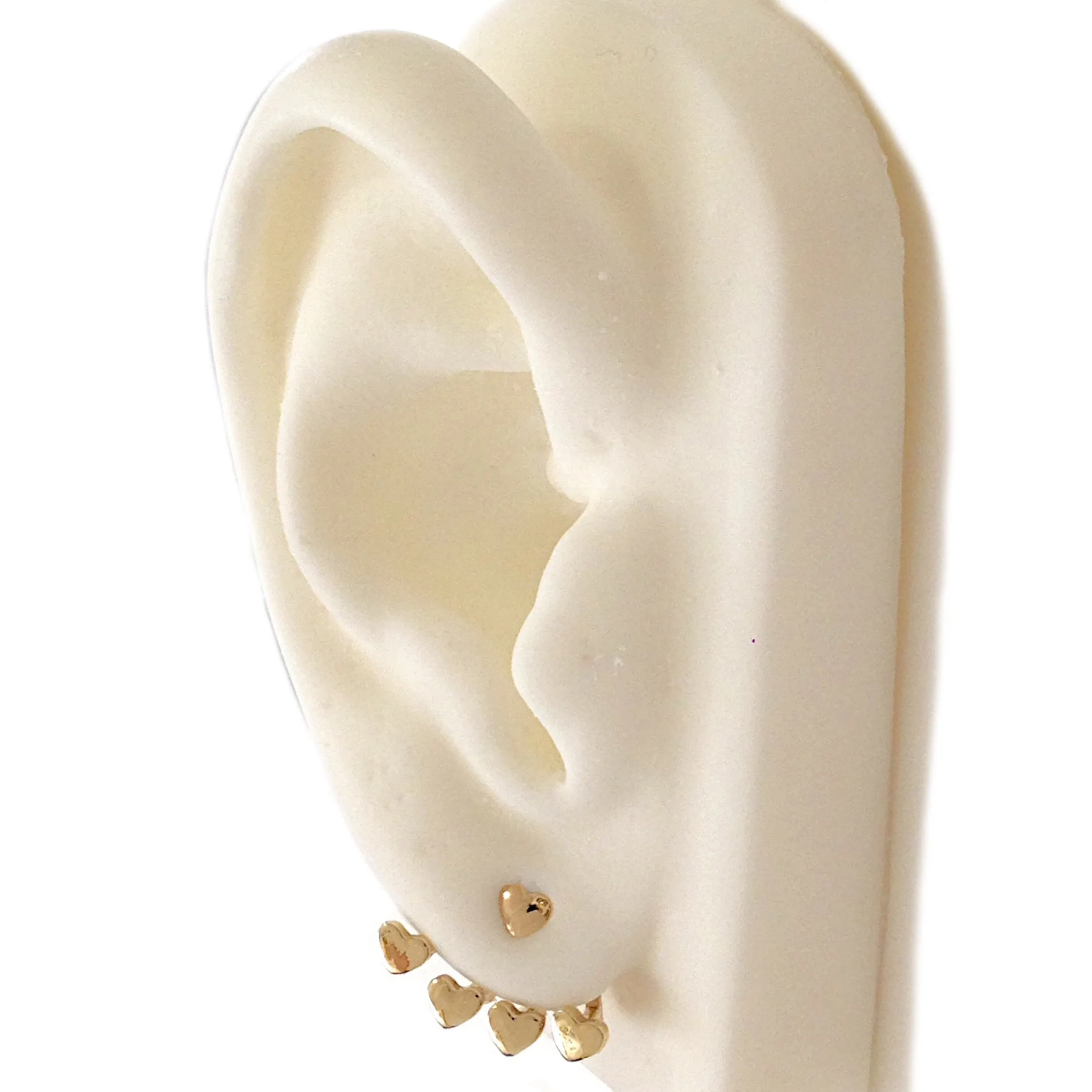 14K Gold 4 Heart Earring Jacket