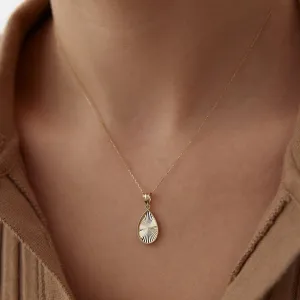 14k Gold Pencil Drop Necklace