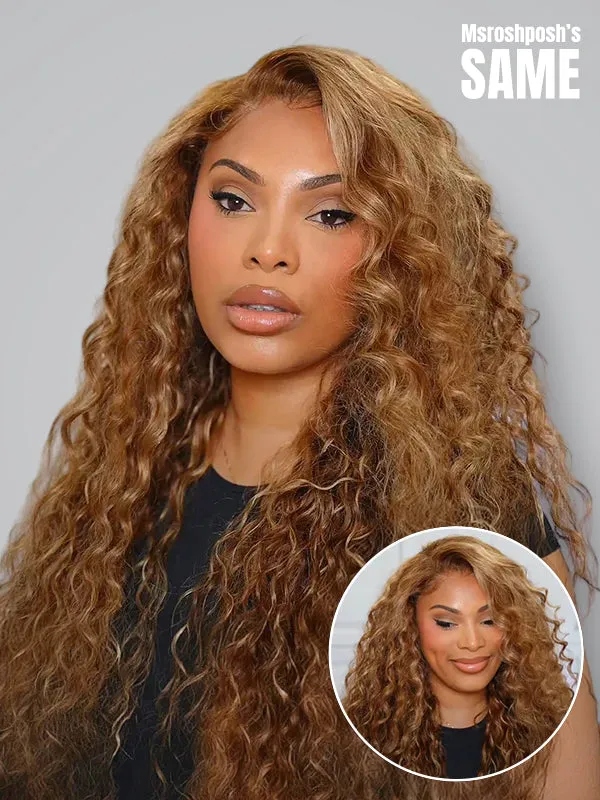$199 For Any 2 | Honey Blonde Highlight Wear Go Water Wave 4x6 Wig   Honey Blonde Highlight Kinky Curly 4x6 Pre-bleached Wig
