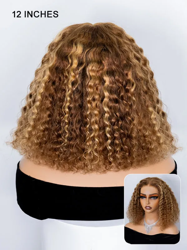 $199 For Any 2 | Honey Blonde Highlight Wear Go Water Wave 4x6 Wig   Honey Blonde Highlight Kinky Curly 4x6 Pre-bleached Wig