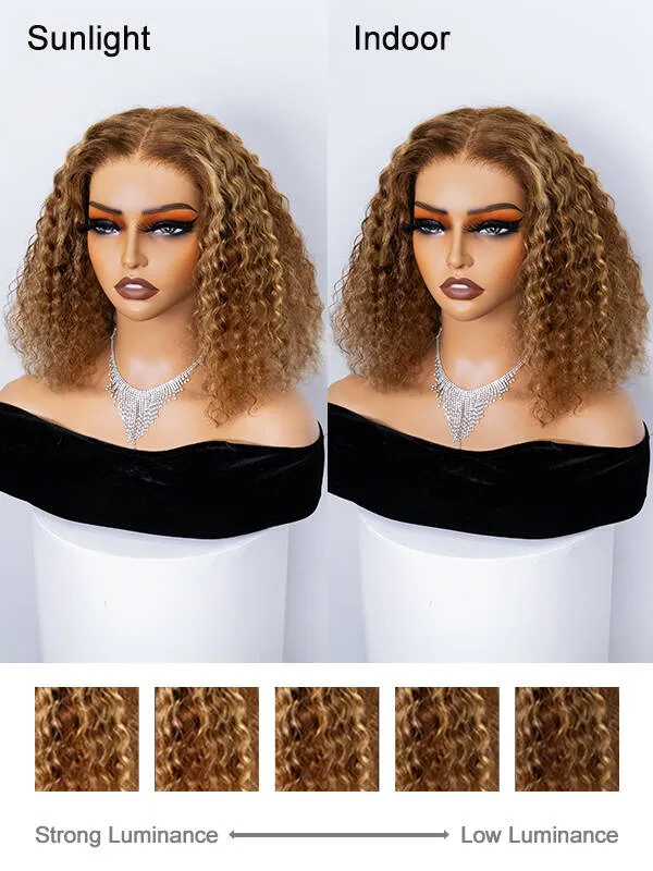 $199 For Any 2 | Honey Blonde Highlight Wear Go Water Wave 4x6 Wig   Honey Blonde Highlight Kinky Curly 4x6 Pre-bleached Wig