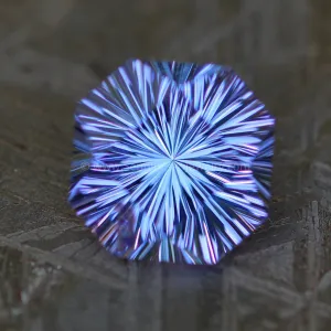 3 Carat Bluish Violet Tanzanite Square Octagon - 8.4x8.9mm - Fantasy Cut