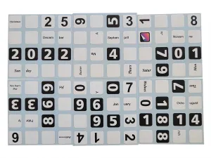 4x4 English Calendar Cube Stickers V2