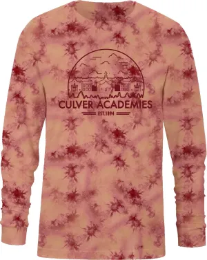 Academic Quad Ringspun Cotton Washed Tie Dye - Maroon Bleach