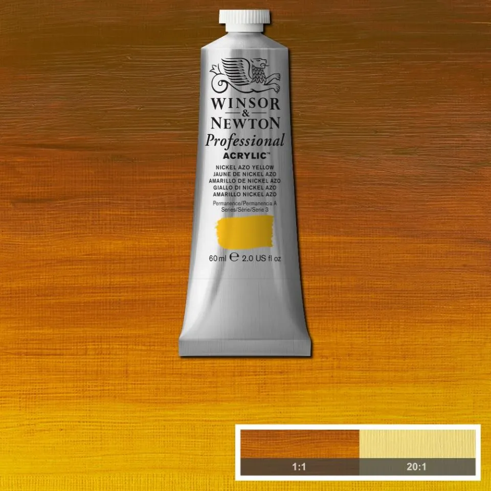 ACRYLIC PAINT -  Winsor & Newton PROFESSIONAL - 60 ml tube - Nickel Azo Yellow