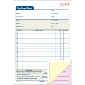 Adams 3-Part Carbonless Purchase Order Forms
