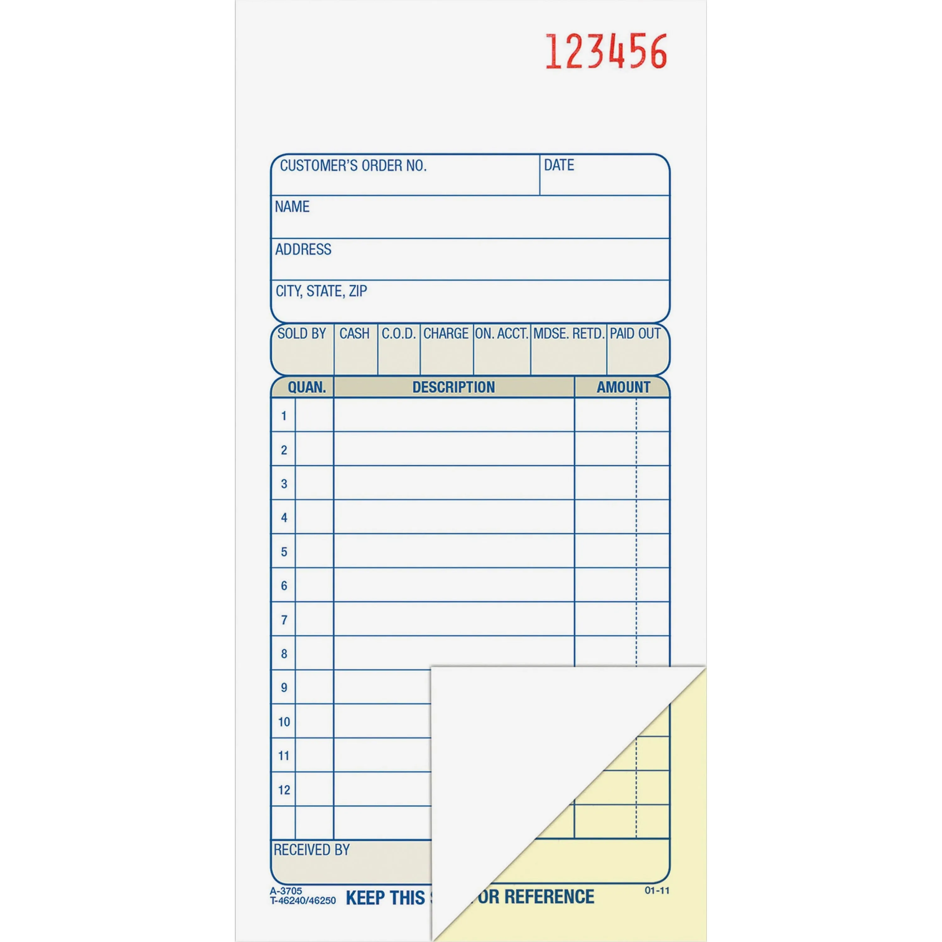 Adams Carbonless 2-part Numbered Sales Order Books