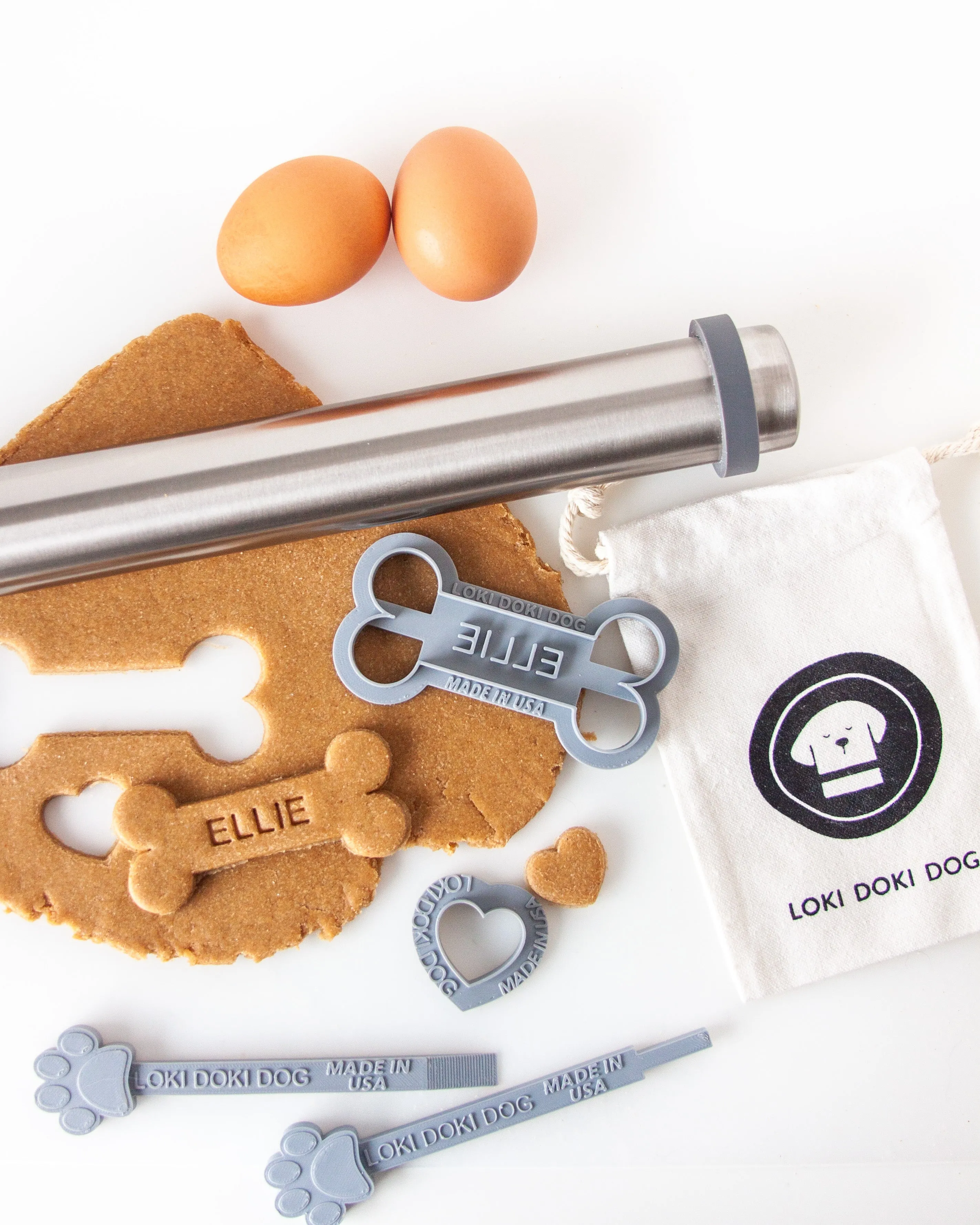 Adjustable Height Rolling Pin Set (Guide Rings Included) - designed to pair with LDD cookie cutters