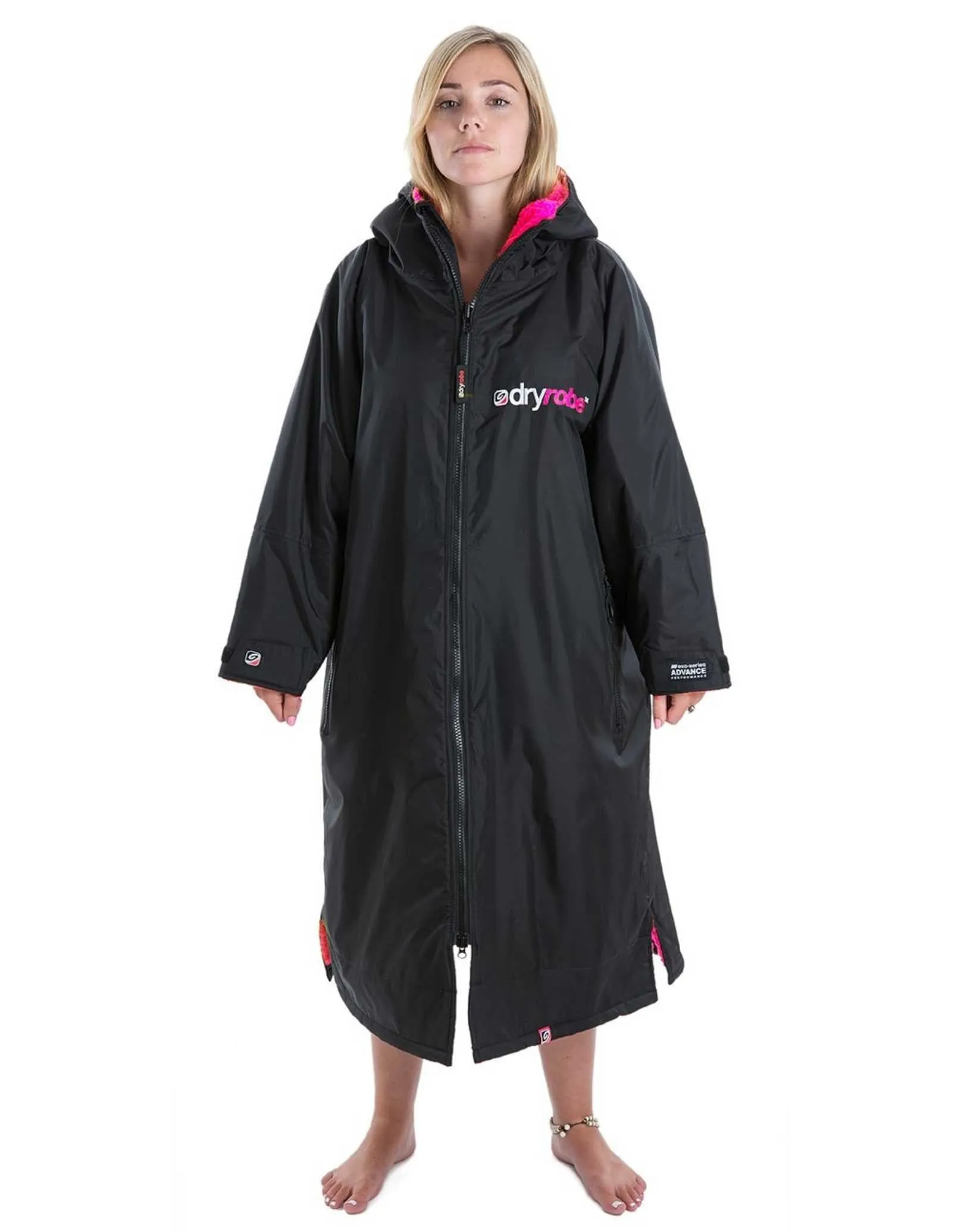Advance Long Sleeve Adult Robe - Black/Pink