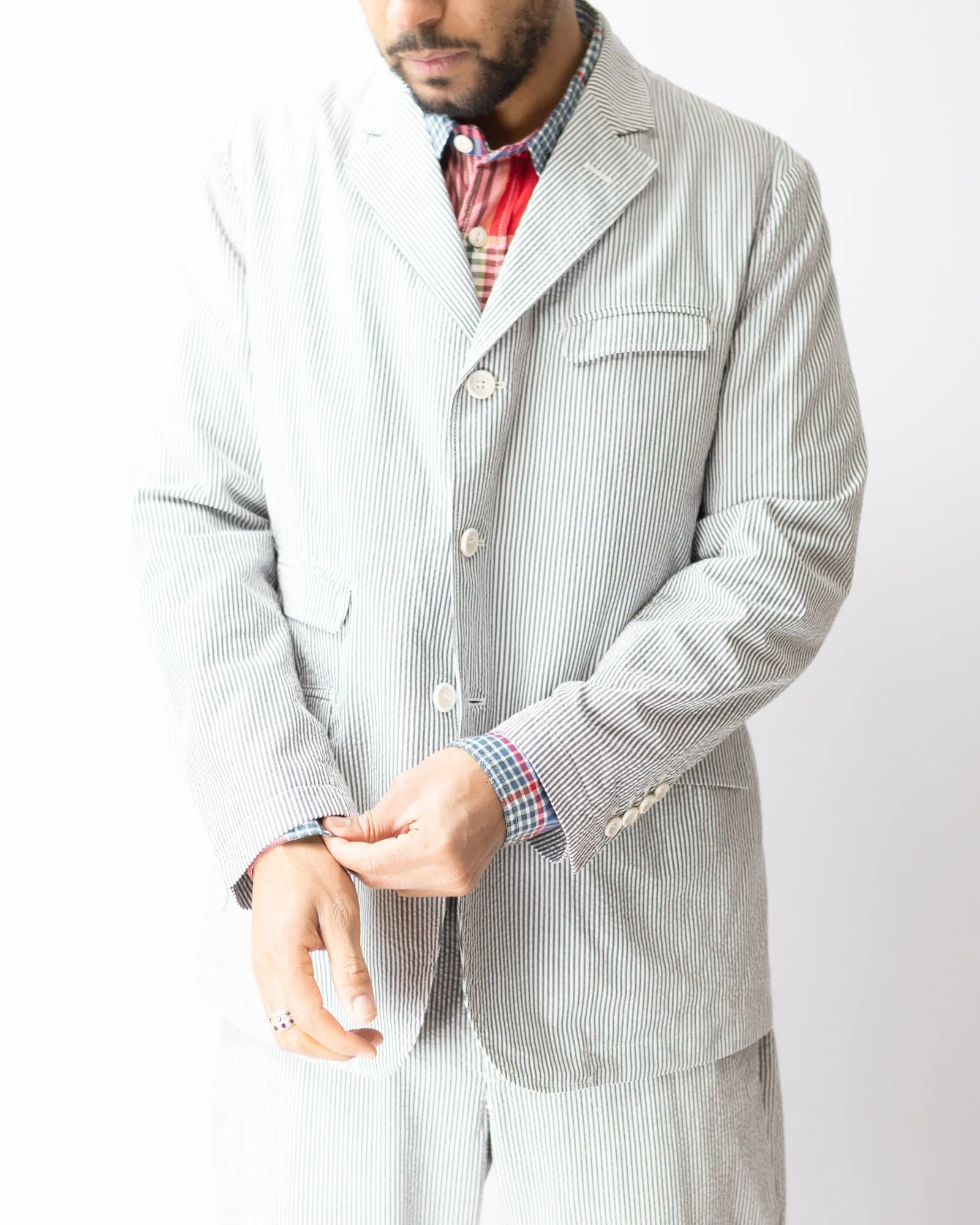 Andover Jacket – Navy Stripe Cotton Seersucker