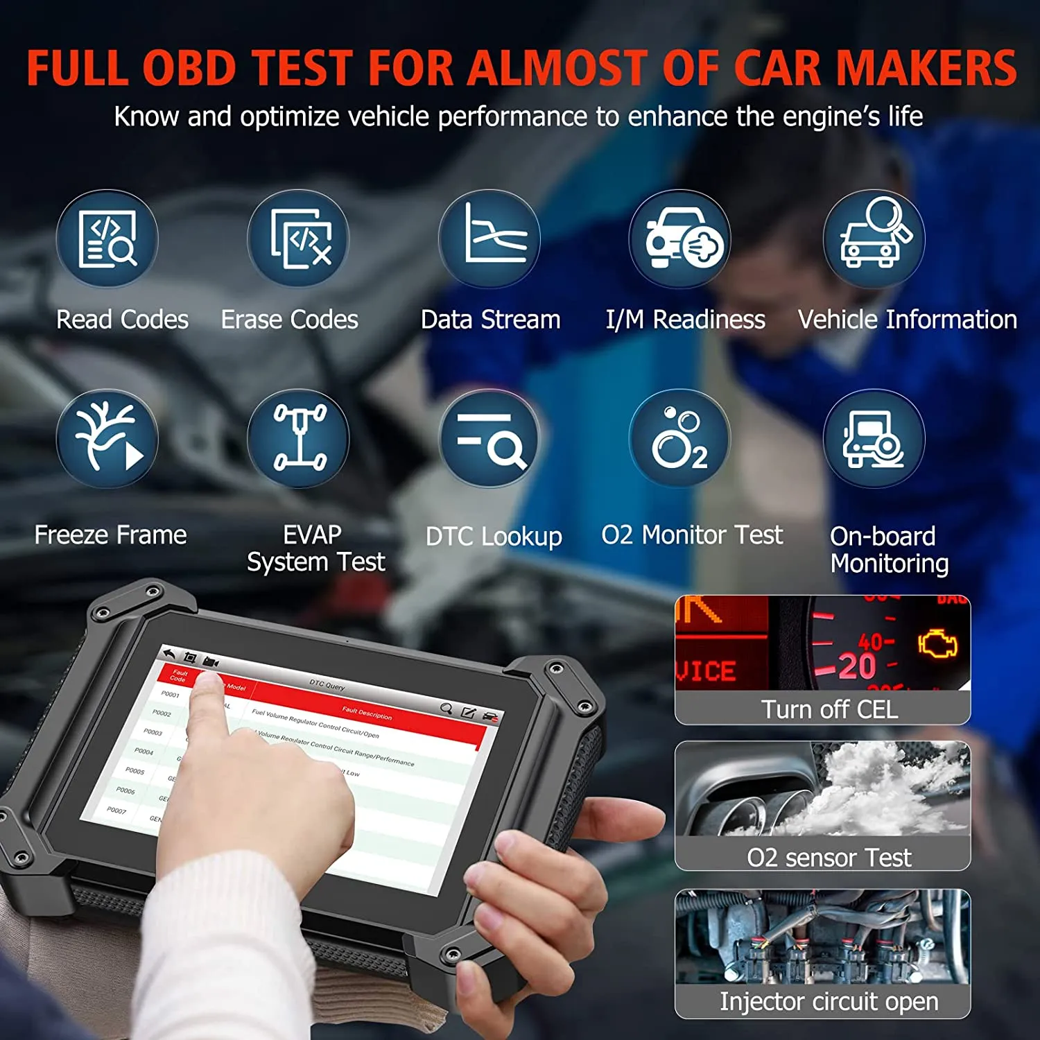 Bi-directional Scan Tool Ancel V6 PRO 25 Service Functions Free Update Bluetooth