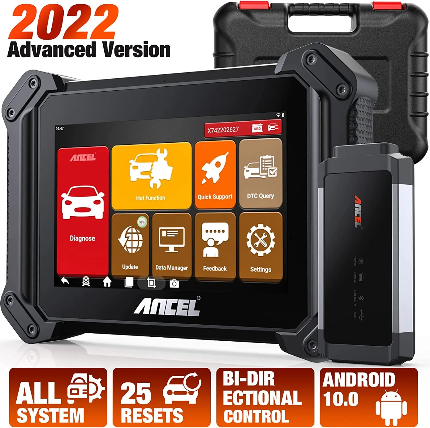 Bi-directional Scan Tool Ancel V6 PRO 25 Service Functions Free Update Bluetooth