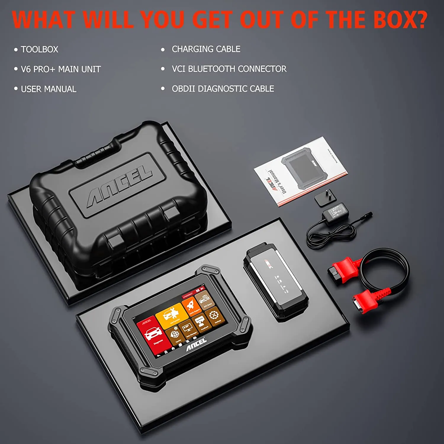 Bi-directional Scan Tool Ancel V6 PRO 25 Service Functions Free Update Bluetooth