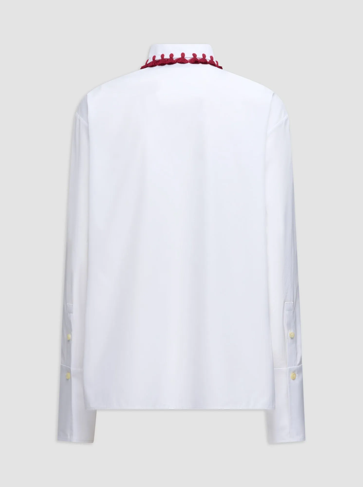BILLIE Tassel collar shirt White