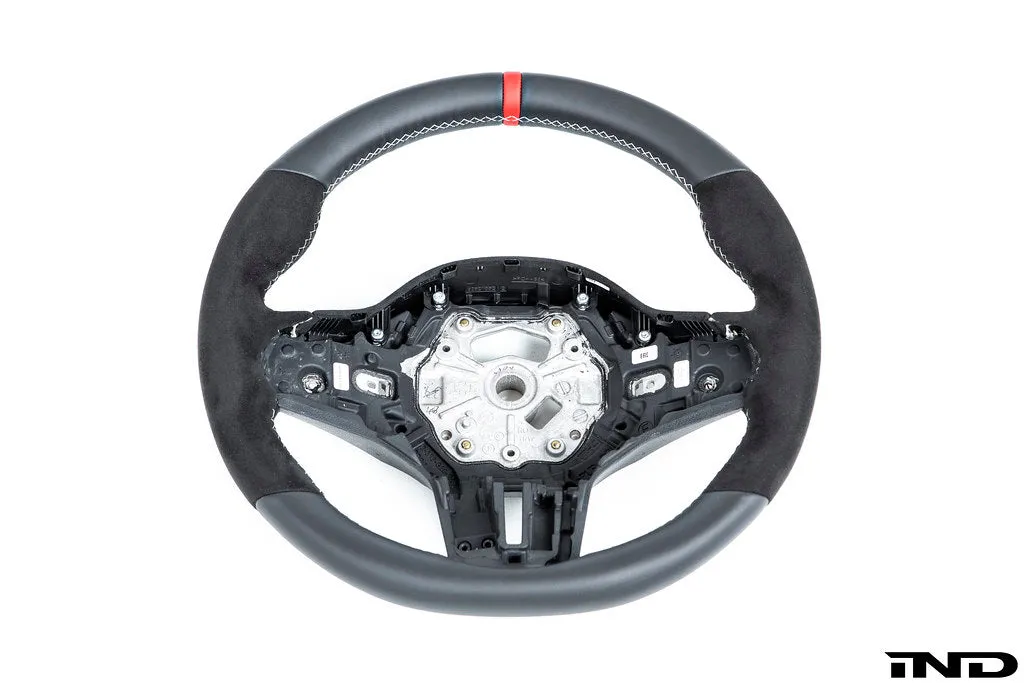 BMW M Performance G-Chassis Steering Wheel - Red Stripe   Silver Grey Stitching