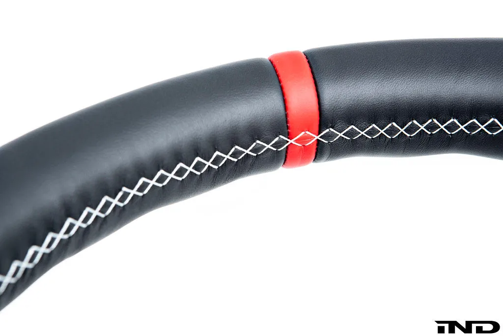 BMW M Performance G-Chassis Steering Wheel - Red Stripe   Silver Grey Stitching