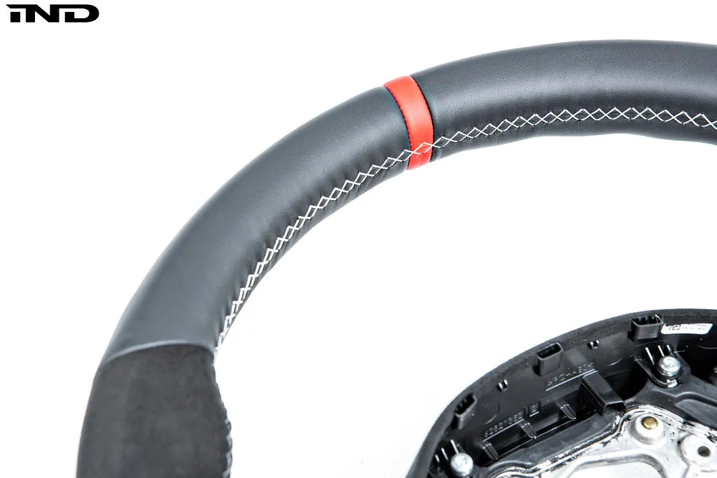 BMW M Performance G-Chassis Steering Wheel - Red Stripe   Silver Grey Stitching