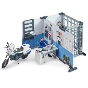 Bruder bWorld Police Station with Police Motorcycle