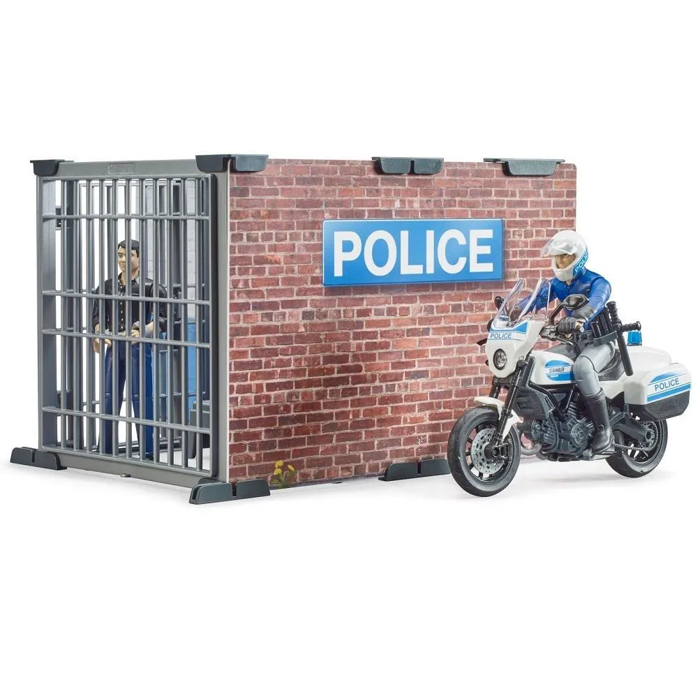Bruder bWorld Police Station with Police Motorcycle