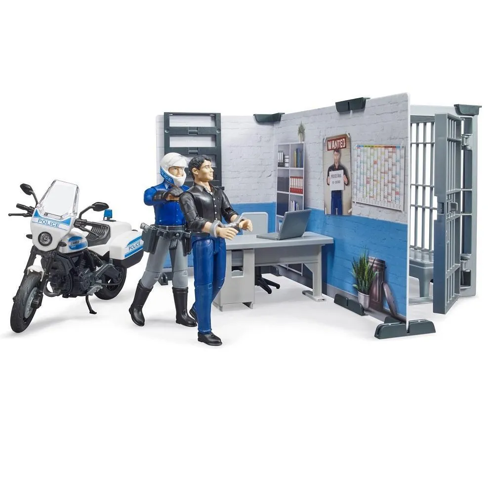 Bruder bWorld Police Station with Police Motorcycle