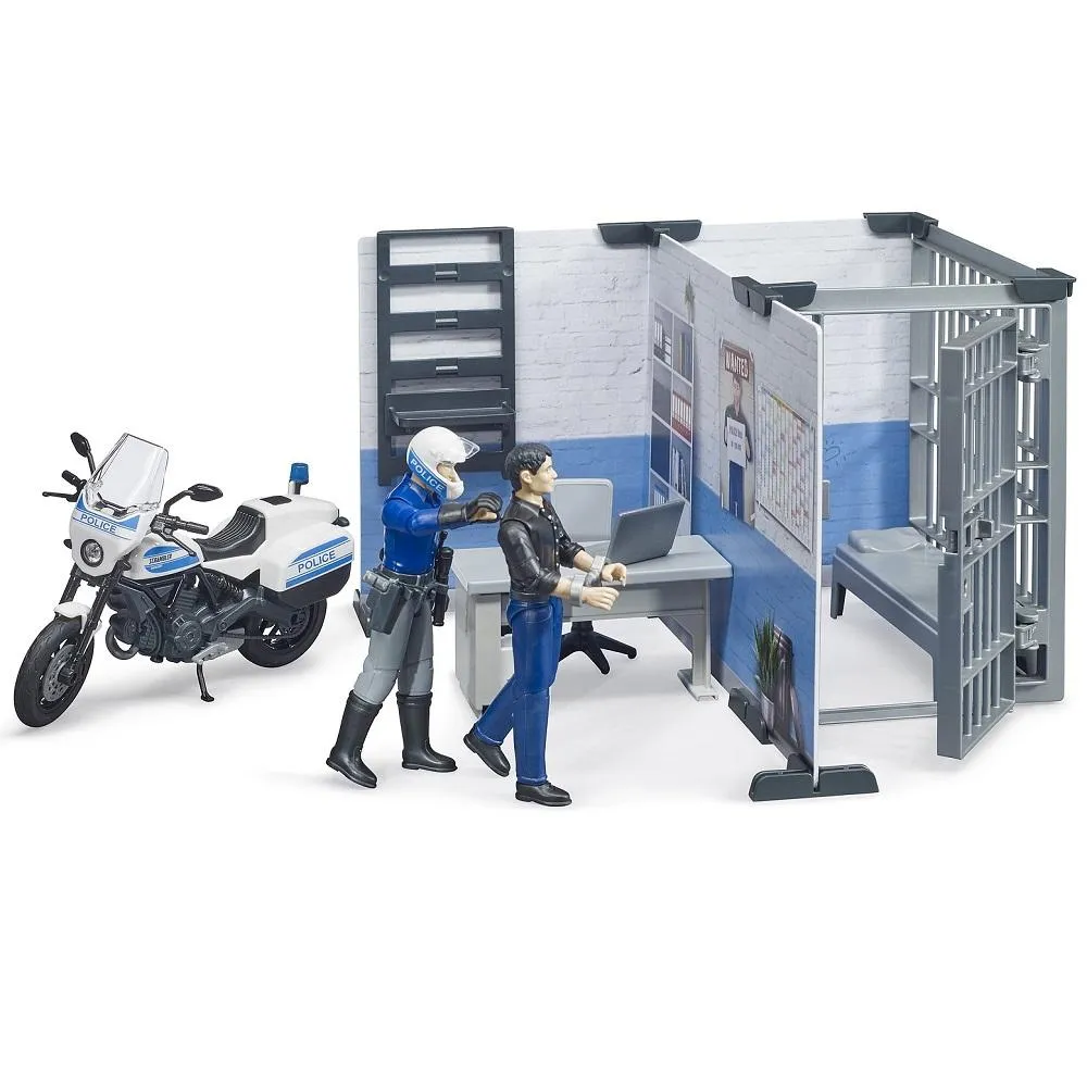 Bruder bWorld Police Station with Police Motorcycle
