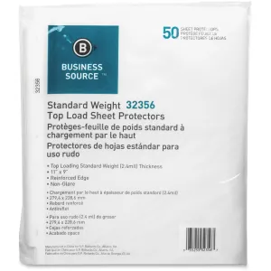 Business Source Nonglare Top-loading Sheet Protectors