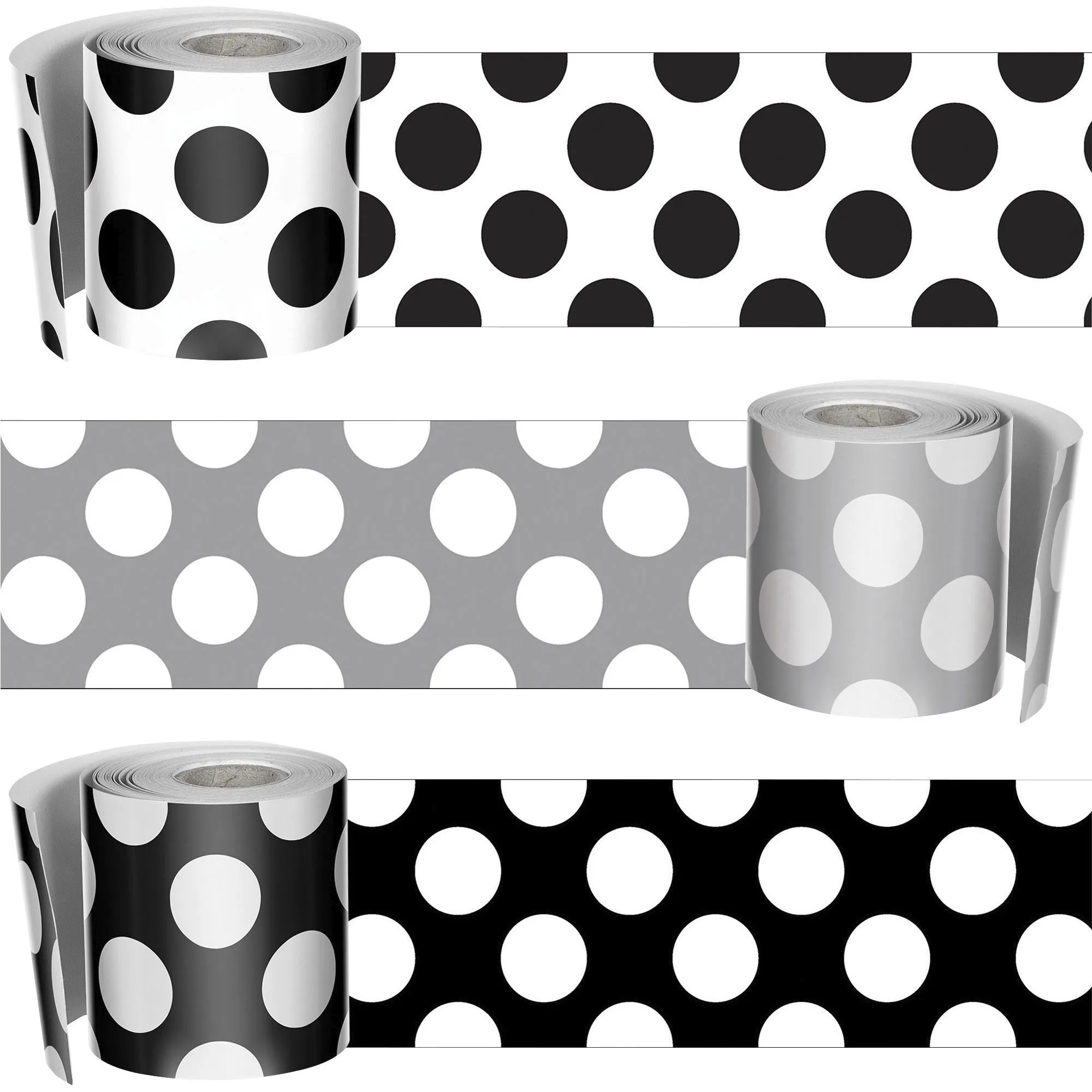 Carson Dellosa Education Schoolgirl Style Polka Dot Borders Set