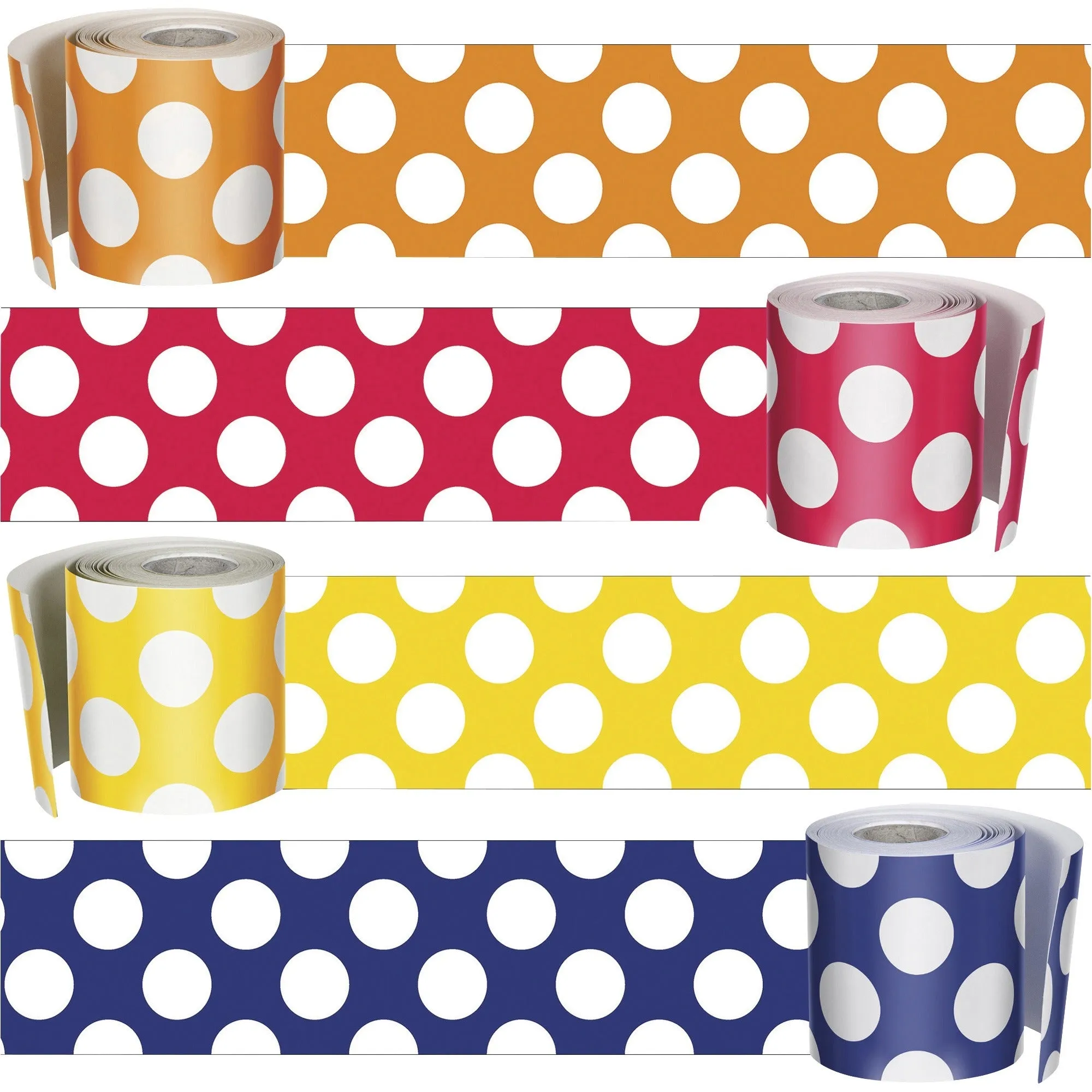 Carson Dellosa Education Schoolgirl Style Polka Dot Borders Set