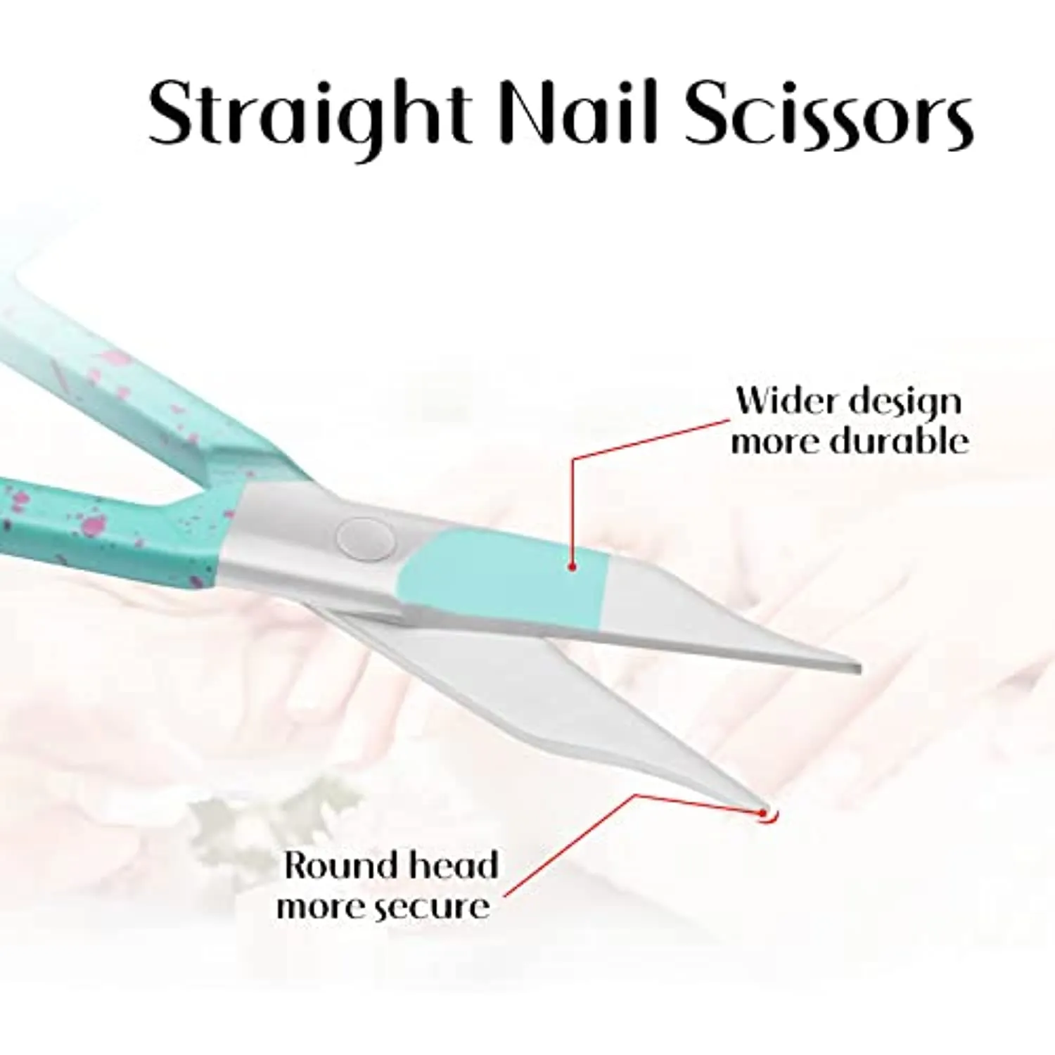 CGBE Premium Manicure Nail Scissors Multi-purpose Stainless Steel Cuticle Pedicure Beauty Grooming Kit for Eyebrow, Eyelash, Dry Skin Straight Blade (Blue)