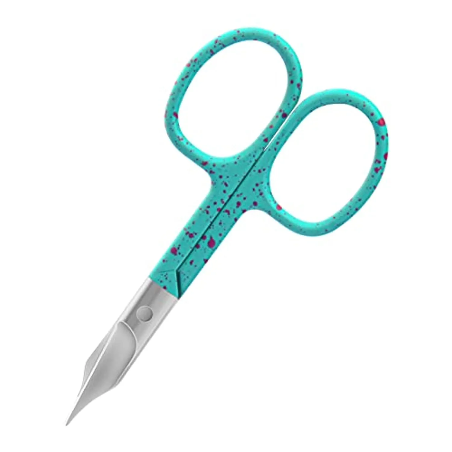 CGBE Premium Manicure Nail Scissors Multi-purpose Stainless Steel Cuticle Pedicure Beauty Grooming Kit for Eyebrow, Eyelash, Dry Skin Straight Blade (Blue)