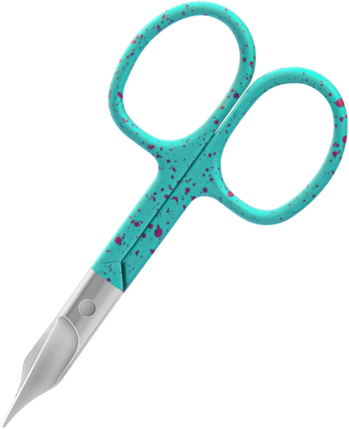 CGBE Premium Manicure Nail Scissors Multi-purpose Stainless Steel Cuticle Pedicure Beauty Grooming Kit for Eyebrow, Eyelash, Dry Skin Straight Blade (Blue)