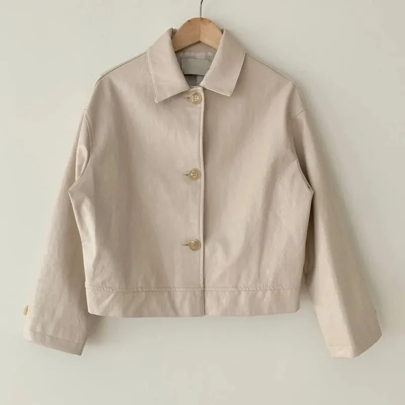 Chic Long Sleeve Turn Down Collar Coat for Women