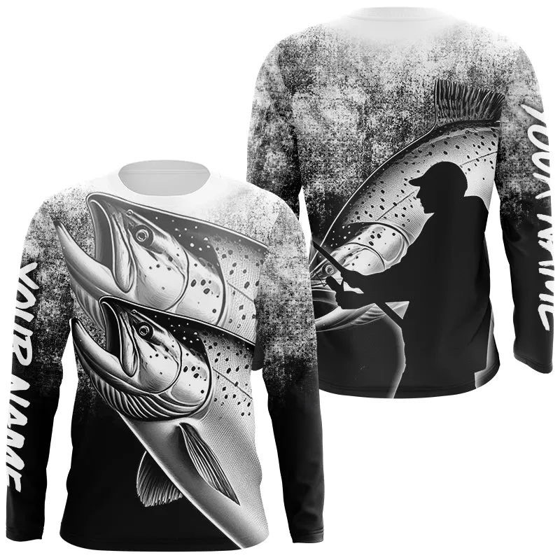 Chinook Salmon ( King Salmon) Fishing Customize name Fishing shirts Long sleeve, Long Sleeve Hooded NPQ248