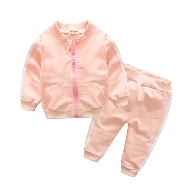 Cotton Long Sleeve Zipper Jacket Pants