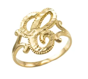Custom 3D Cut Initial Letter Ring