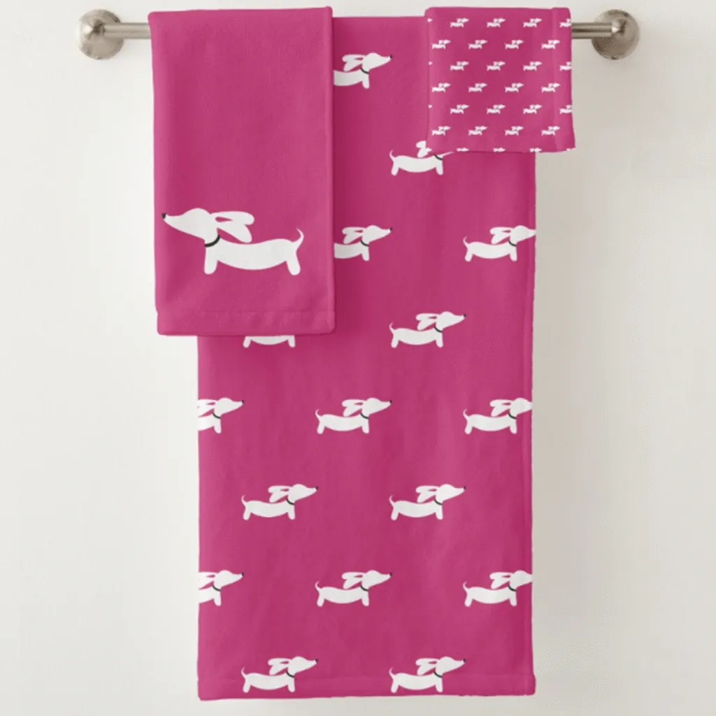 Dachshund Bathroom Towel Sets
