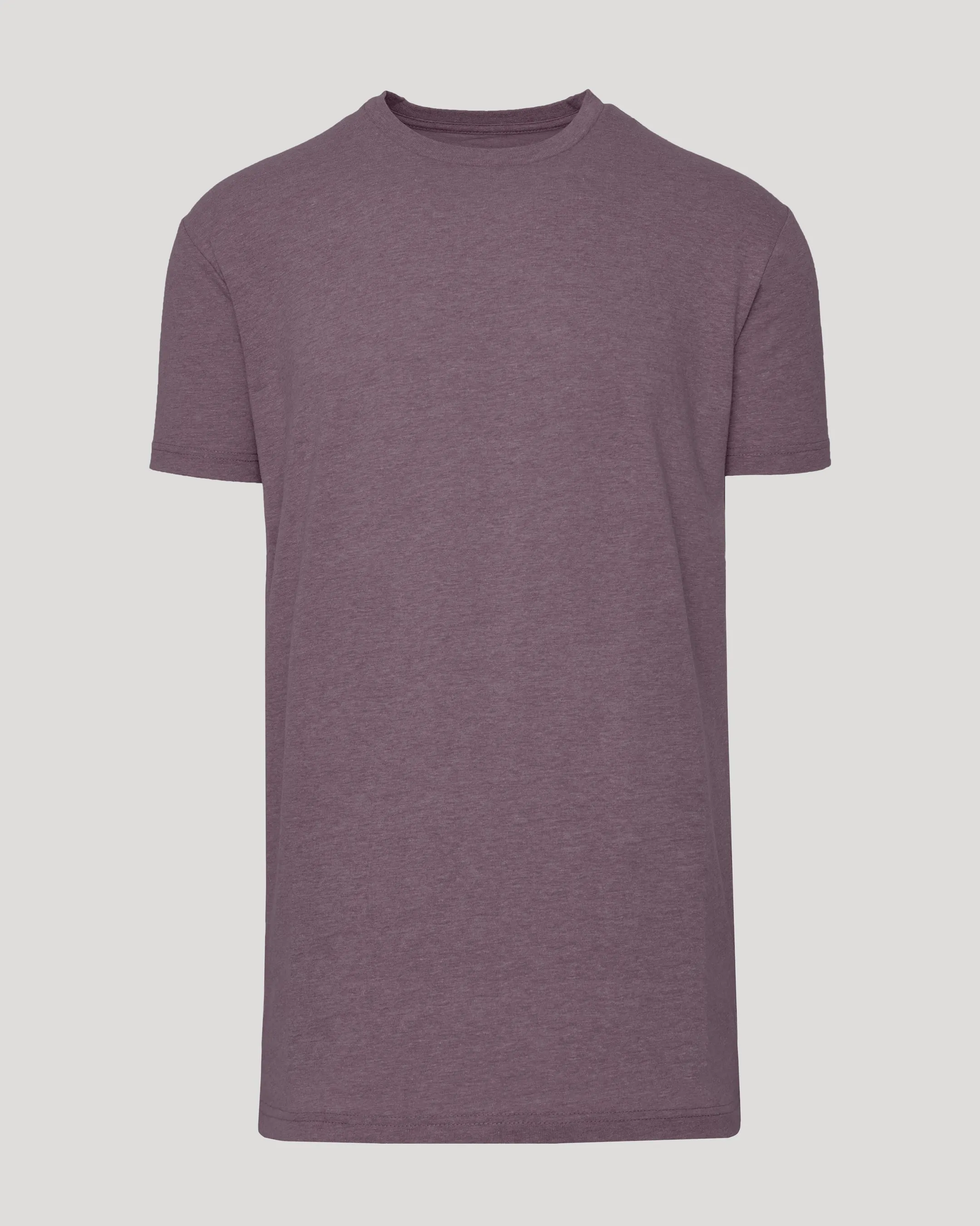 Dark Heather Amethyst Tall Straight Hem Crew Neck T-Shirt