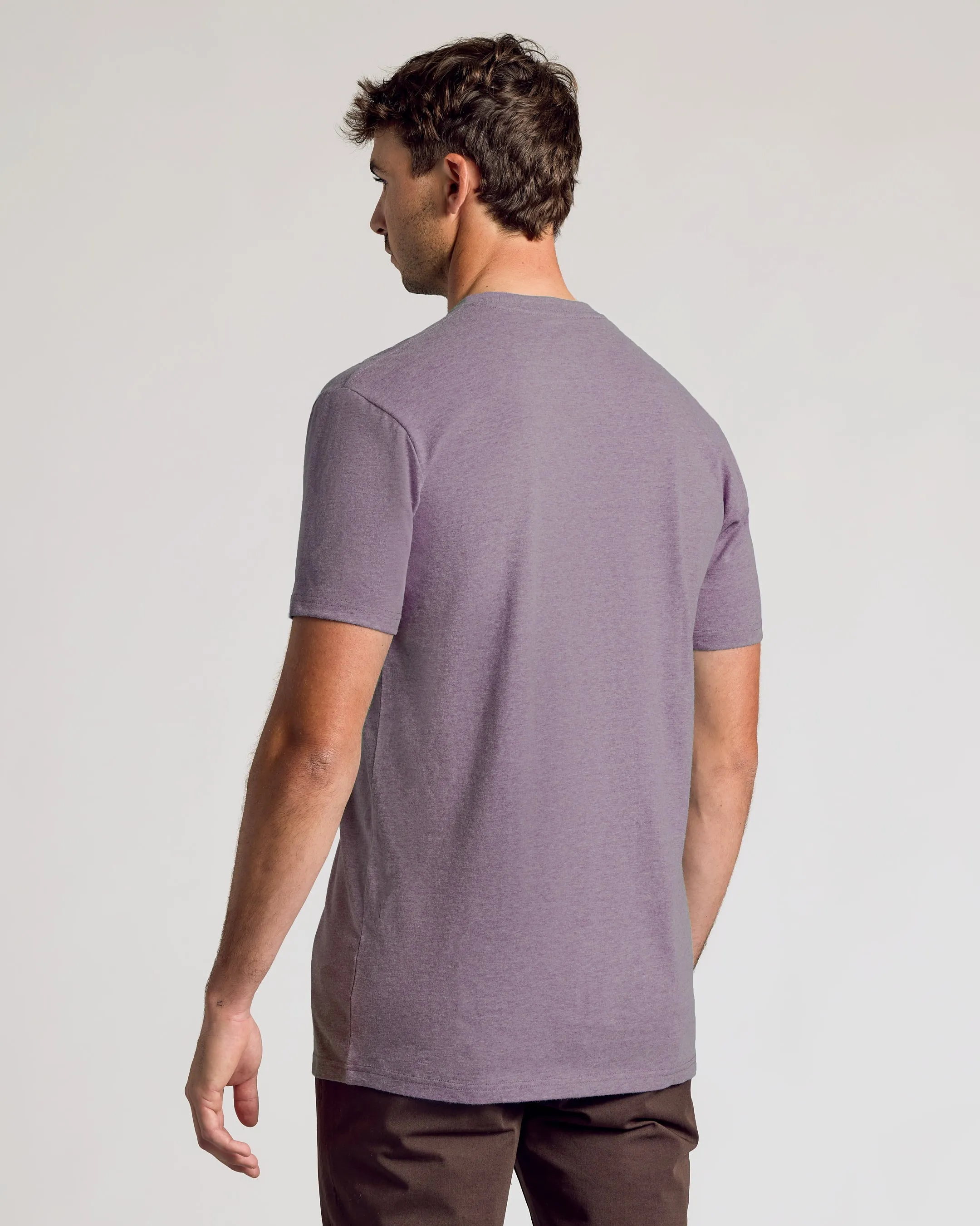 Dark Heather Amethyst Tall Straight Hem Crew Neck T-Shirt