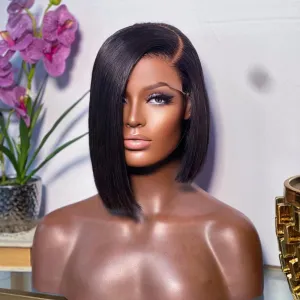 Deep Part Straight Asymmetrical Bob Wigs BOB73