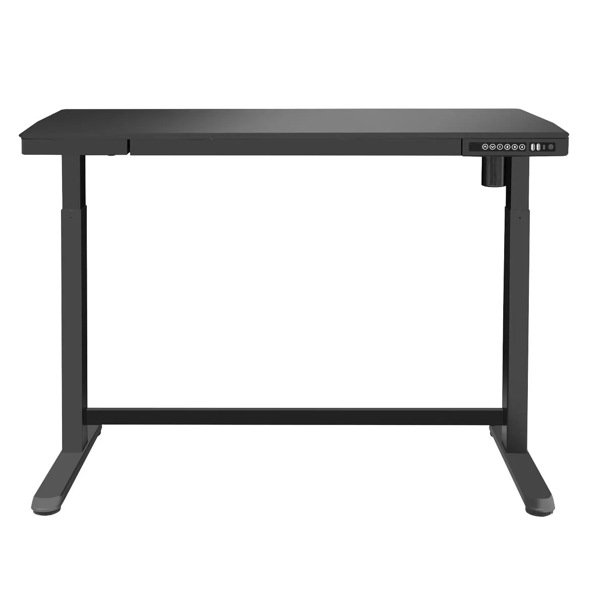 Dellonda Black Electric Adjustable Standing Desk with USB & Drawer, 1200 x 600mm