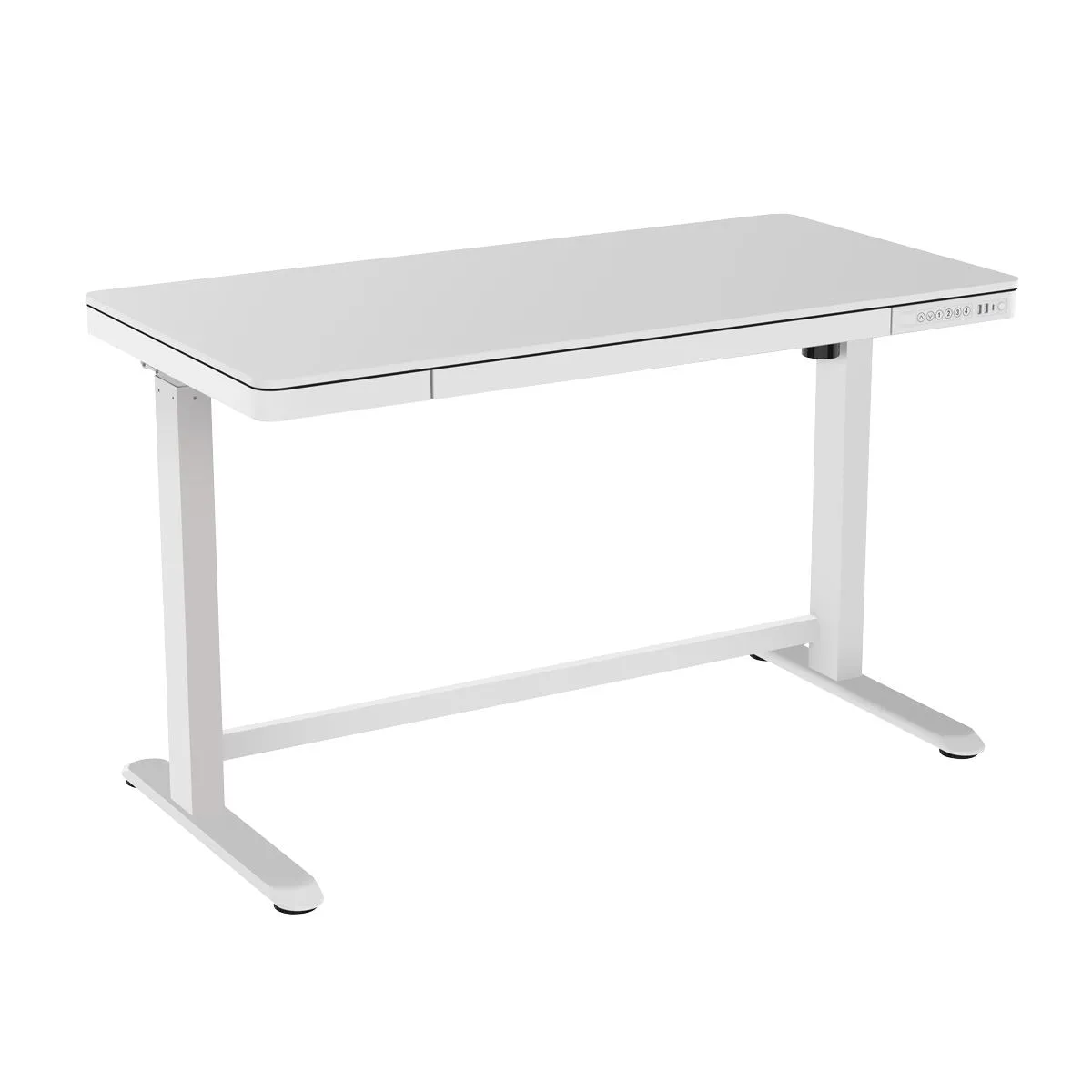 Dellonda White Electric Adjustable Standing Desk with USB & Drawer, 1200 x 600mm