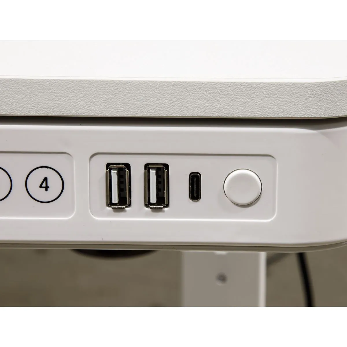 Dellonda White Electric Adjustable Standing Desk with USB & Drawer, 1200 x 600mm