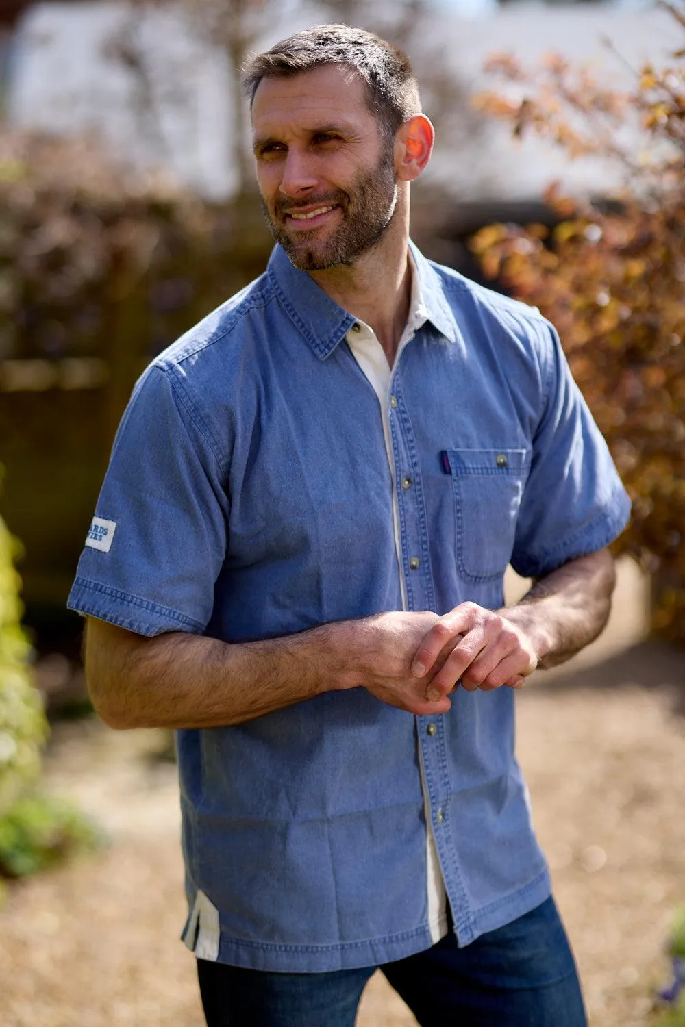 Edwards Heavies Short sleeve twill shirt - Pink or electric blue