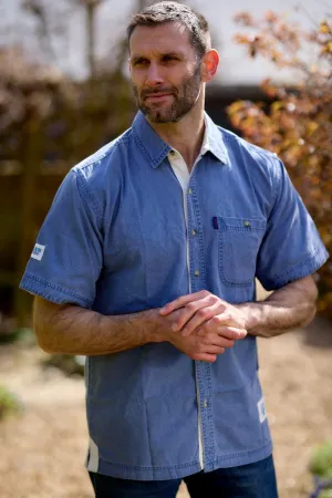 Edwards Heavies Short sleeve twill shirt - Pink or electric blue