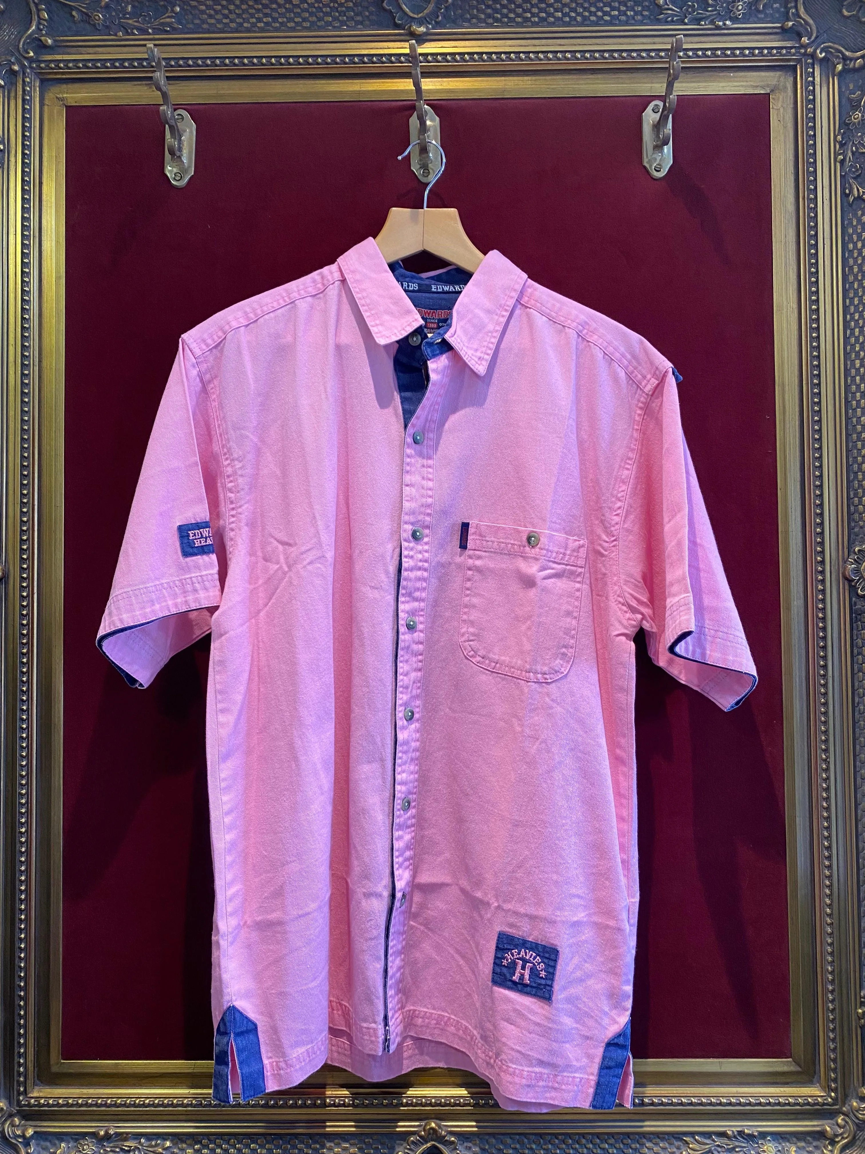 Edwards Heavies Short sleeve twill shirt - Pink or electric blue