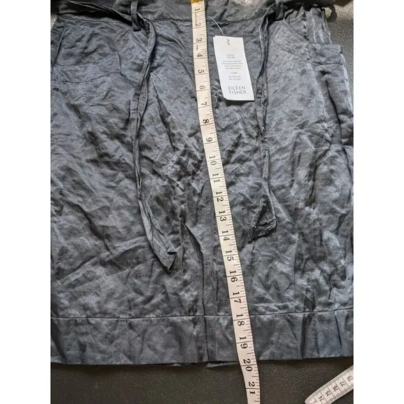 Eileen Fisher Skirt Gray Steel Satin Graphite Knee Length Business Casual 6P